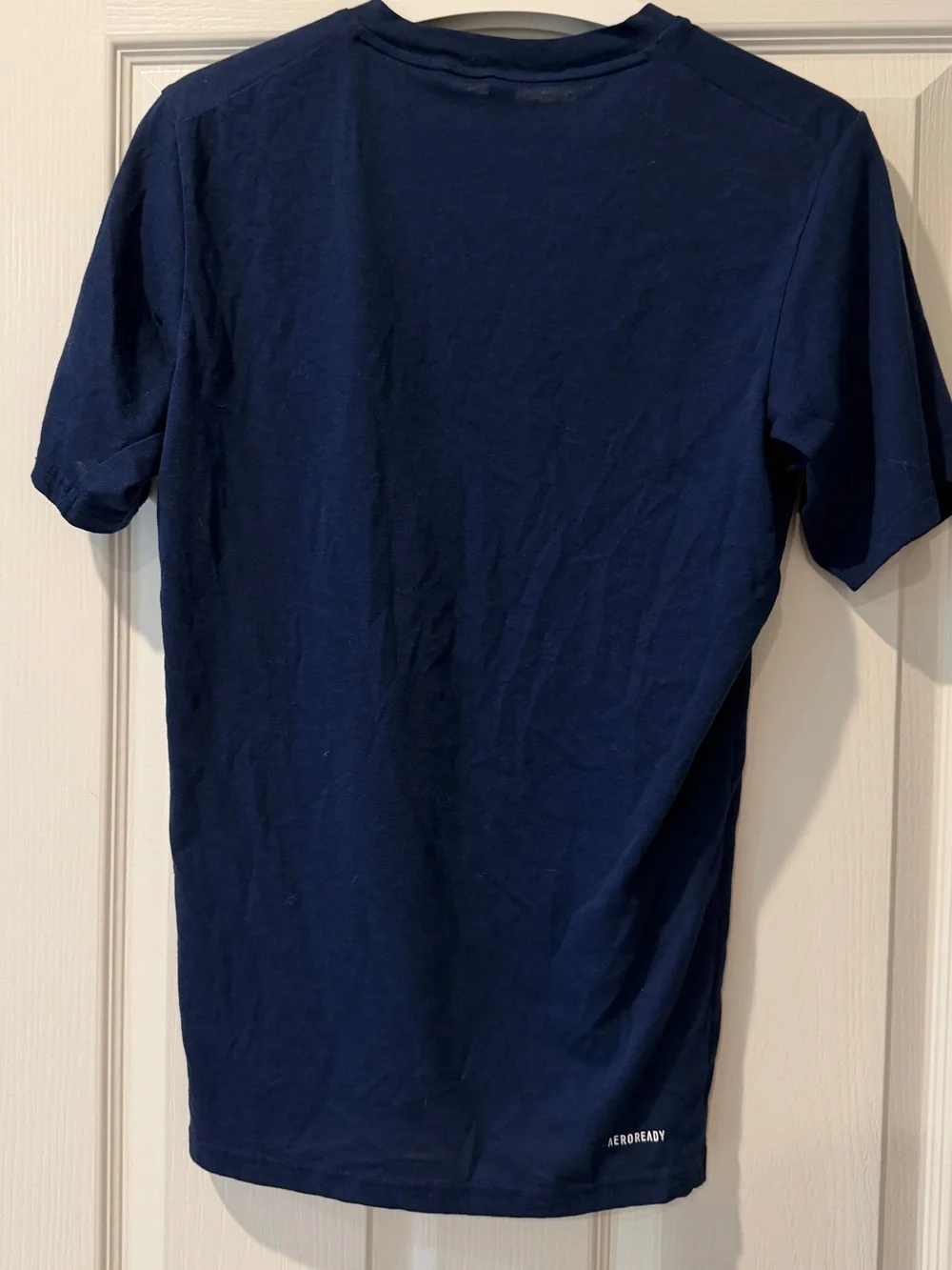 adidas Navy Short Sleeve Crew Neck Tee with White Logo